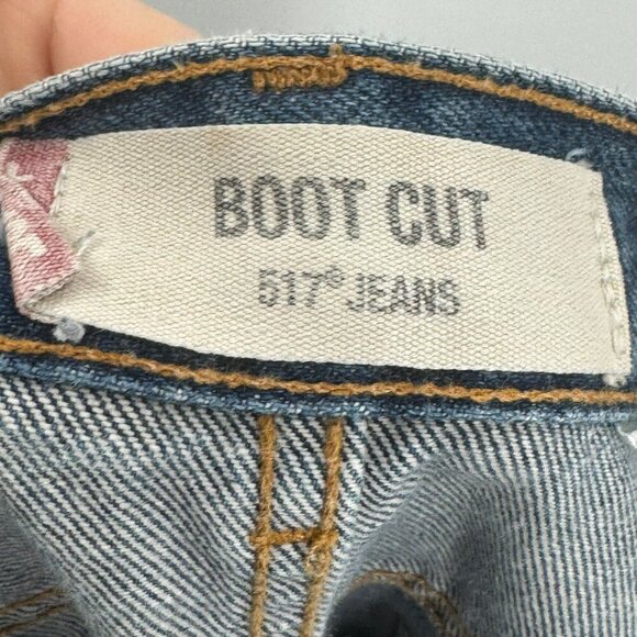 Levis 517 Mens Boot Cut Jeans Size 40x34 Blue Denim Straight Leg Classic Fit - Picture 6 of 8